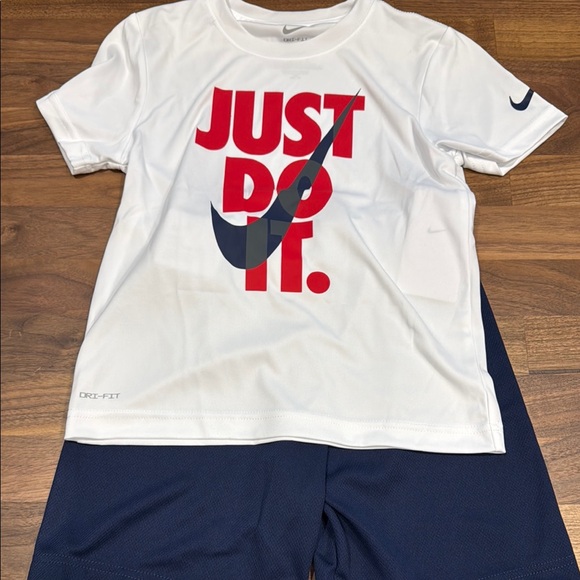 Nike White Tee and Navy Shorts Set - Picture 1 of 8